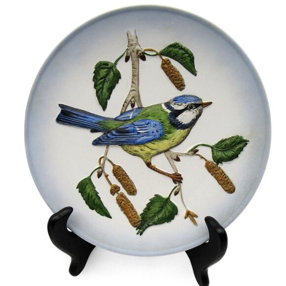 GOEBEL Wildlife PORCELAIN Plates Barn Owl And Titmouse 1970s Germany Vintage - Picture 3 of 11